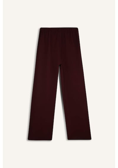 Defacto Wide Leg Normal Bel Standart Boy Pantolon C1428AX25AU Bordo