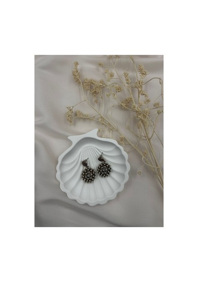 Lunarie Vintage İnci Detaylı Büyük Sallantılı Küpe Altın
