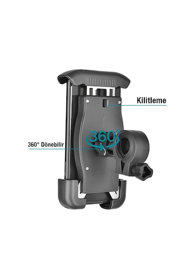 Ht-t45 Motosiklet Telefon Tutucu Bisiklet Telefon Tutucu Motor Ve Siyah