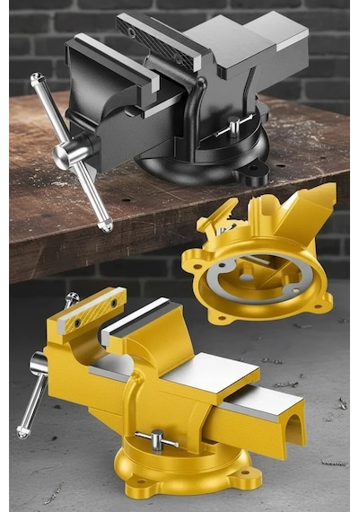100 Mm Sağlam Metal Gövde Sabit Tezgah Masa Mengenesi Lisinya