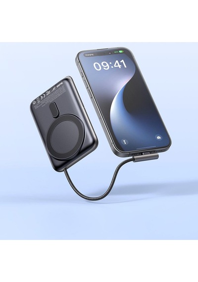 Mcdodo Mc-1811 10.000 Mah Manyetik Kablosuz Şarj Cihazı Dahili Type-c Siyah