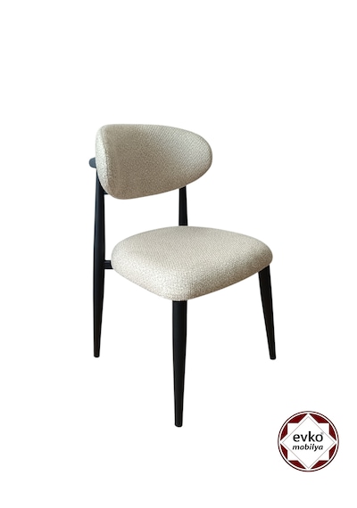 Evko Mobilya İnci Sandalye, Mutfak Salon Sandalyesi, 2 Adet Sandalye, Metal Sandalye, Yemek Sandalyesi, Otel Cafe Restoran Sandalyesi Krem