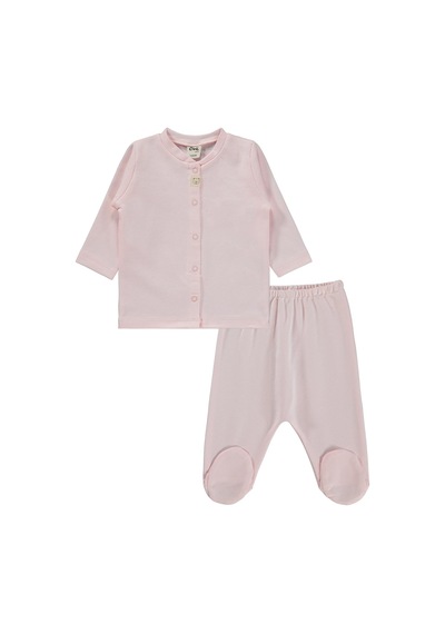 Civil Baby Düz 1-6 Ay Pijama Takımı - Pudra