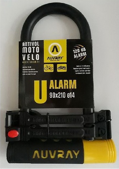 Auvray Motosiklet - Scooter Alarmlı U Kilit 90 x120 120Db