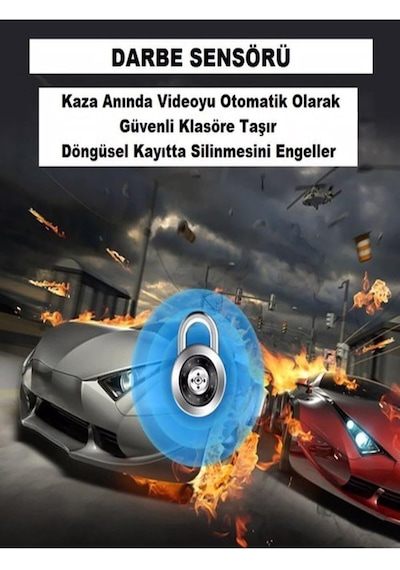 9.66 Inç Araç Dikiz Aynası Kamera Uyumlu 4k Full Hd Çift Lensli Geri Görüş Ve Yol Kayıt Siste