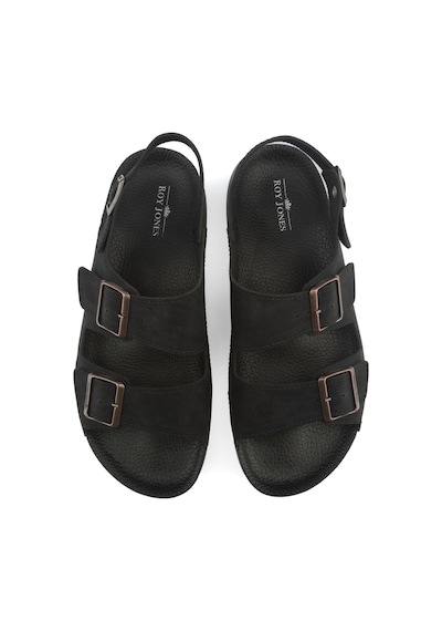 Roy Jones Barcelona Urban Sandals Rahat Yumuşak Tabanlı Erkek Sandalet-siyah Siyah