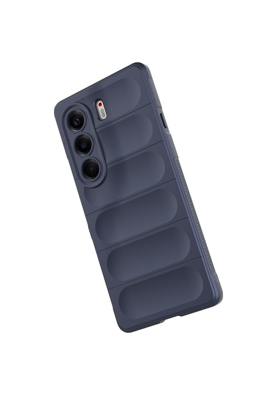 Tecno Camon 40 Pro Kılıf Kamera Korumalı Esnek Silikon Parmak Şeritli Pazarplus Lacivert