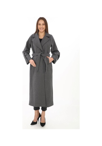 Defymoda Uzun Kaşe Kaban Yünlü Dokuma Kaşmir Kumaş, Kruvaze Yaka, Kuşaklı Astarlı Tesettür Uyumlu Şık Kışlı Füme Defymoda Uzun Kaşe Kaban Yünlü Dokuma Kaşmir Kumaş, Kruvaze Yaka, Kuşaklı Astarlı Tesettür Uyumlu Şık Kışlı Füme