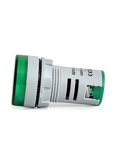Mini Dijital Voltmetre 22mm Ac 60-500v Led Yeşil Işık