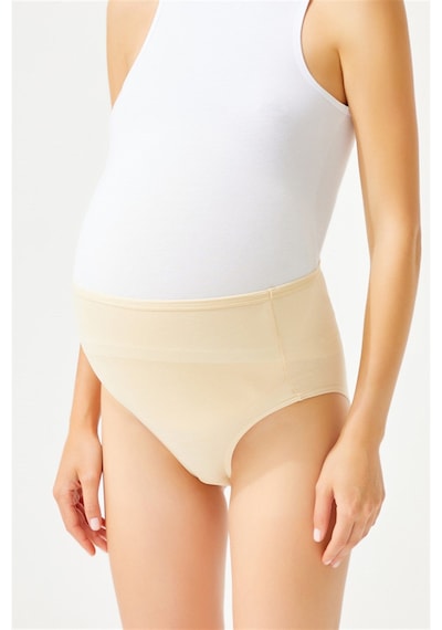 Cottonhill Ten Pamuklu Yüksek Bel Hamile Bikini Külot Ten Ten Rengi