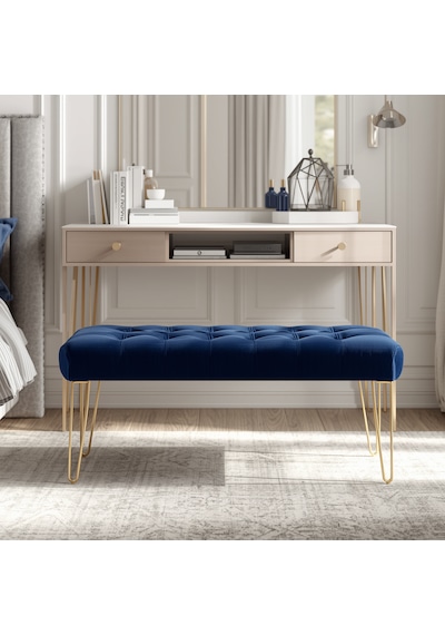 Sergama Bench Sandalye Laciver - Altın