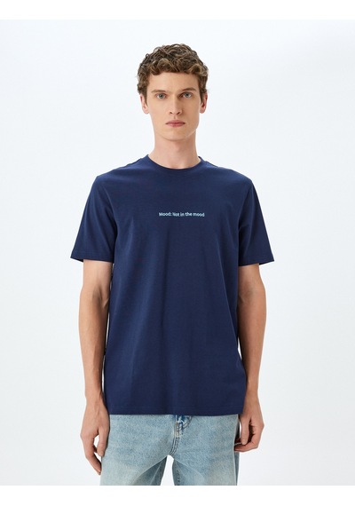 Koton Pamuklu Bisiklet Yaka Kısa Kollu Slim Fit Slogan Baskılı Tişört Lacivert 5sam10046hk Koton Pamuklu Bisiklet Yaka Kısa Kollu Slim Fit Slogan Baskılı Tişört Lacivert 5sam10046hk