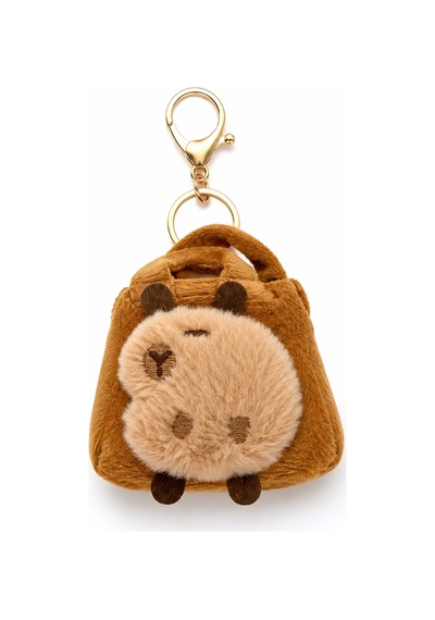 Kahverengi Peluş Capybara Mini Çanta Charmı Sevimli Çanta Aksesuarı