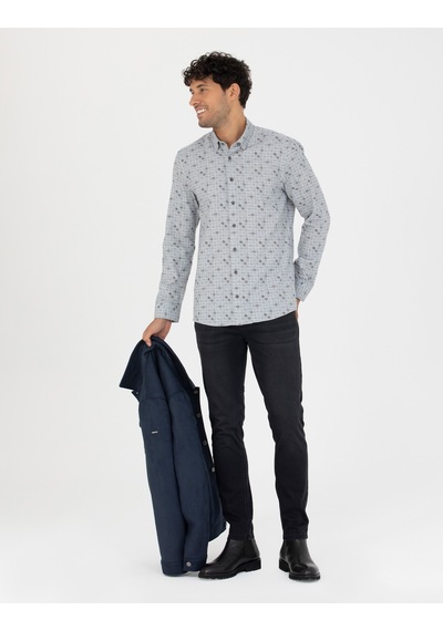 Pierre Cardin Mavi Slim Fit Uzun Kollu Gömlek 50273562-vr036