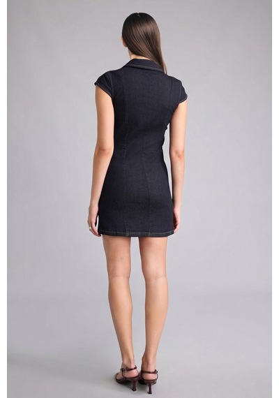 Defacto Fermuarlı Mini Jean Elbise H6340ax26smnm82 Mavi-nm82