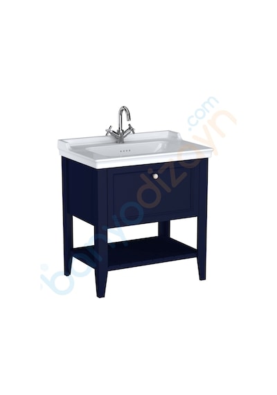 65776 VitrA Valarte Neo Tek Çekmeceli Etajerli Lavabo Dolabı, 80 Cm, Çelik Mavisi Lavabo Dahil Diğer 65776 VitrA Valarte Neo Tek Çekmeceli Etajerli Lavabo Dolabı, 80 Cm, Çelik Mavisi Lavabo Dahil Diğer