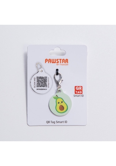 Avocado Desenli Qr Tag Evcil Hayvan Künyesi İsimlik Pet Tag Köpek Künyesi Kedi Künyesi Qr Kodlu Künye Yeşil