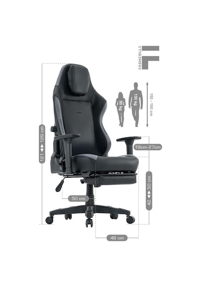 Fashcolle Globe Pro Black-grey Oyuncu Koltuğu Gri - Siyah