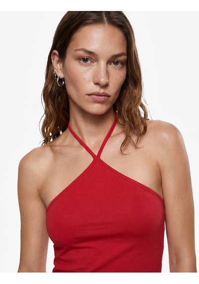 Koton Koton X Sibil Çetinkaya - Slim Fit Boyundan Bağlamalı Halter Yaka Top Kırmızı 6sak10071uk Koton Koton X Sibil Çetinkaya - Slim Fit Boyundan Bağlamalı Halter Yaka Top Kırmızı 6sak10071uk