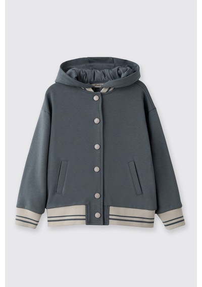 Panço Erkek Çocuk Kapüşonlu Petrol Sweatshirt Mavi