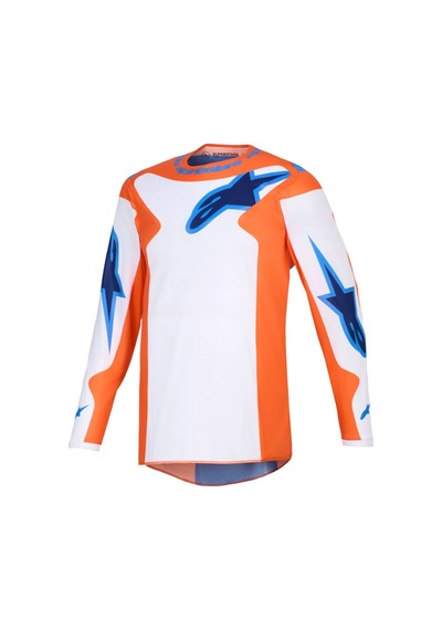 Alpinestars Fluid Grid Off-road Motosiklet Jerseyi Oranj Mavi Beyaz