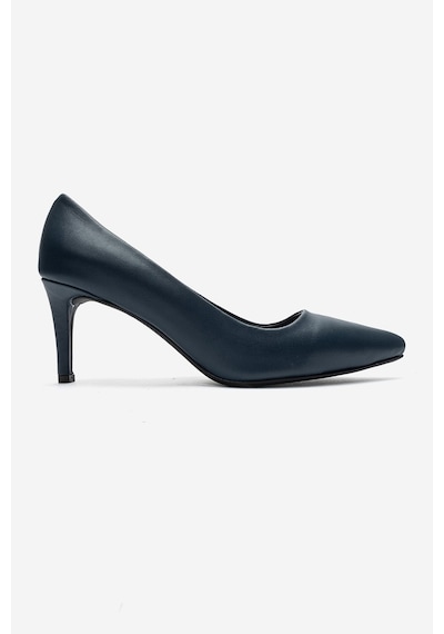 Luvi Shoes Clyde Lacivert Cilt Hakiki Deri Kadın Topuklu Ayakkabı