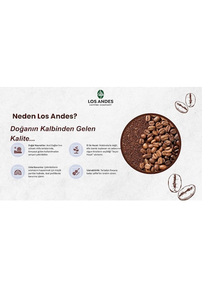 Los Andes Espresso Arabica Çekirdek Kahve 250 G Çekirdek