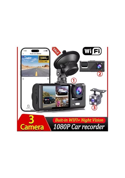 Buğz Üç Kameralı Wi Fi Araç İçi Kamera Gps Takip & G-sensor Özellikli Güvenlik Çözümü