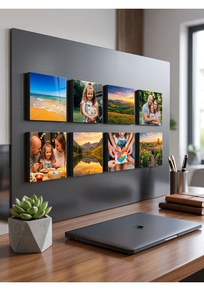 12 Fotoğraflı Kişiye Özel Premium Kare Magnet Seti 5x5 Cm