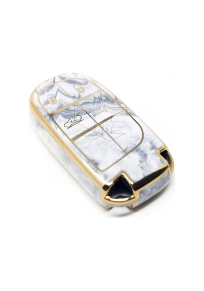 Gma Keys Lüx Fiat Egea Cross 500 Jeep Smart 3 Buton Mermer Desenli Nano Koruma Anahtar Kılıfı