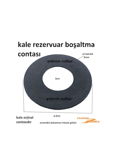 Kale Rezervuar 6.4 İç Takım Contası Klozet Siyah Conta