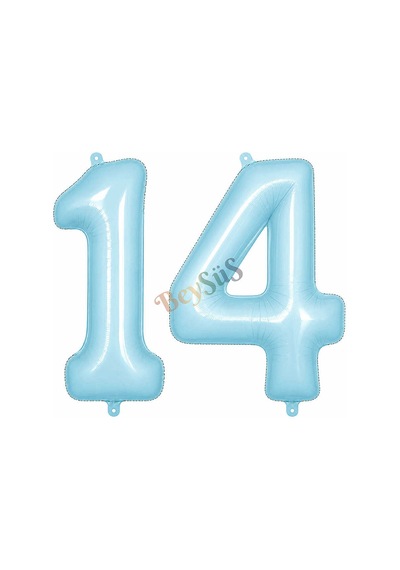 14 Rakam Folyo Balon Mavi Rengi 76 Cm