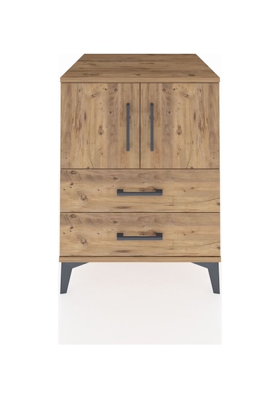 Kronos Komodin 2 Raflı 2 Çekmeceli 2 Kapaklı 60x59x80 Çam-çam Çam