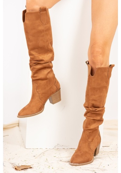 Fox Shoes Taba Süet Kadın Çizme J404040102