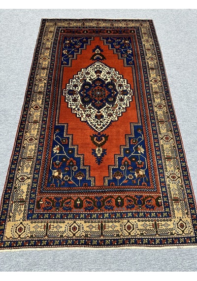 El Dokuma Taşpınar Halısı 175x315 Kavun İçi Kök Boya 6 M2 Halı Turuncu