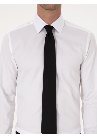 Cacharel Beyaz Slim Fit %100 Pamuk Klasik Gömlek
