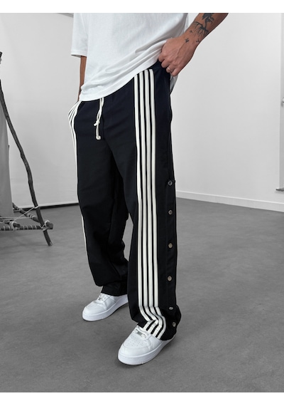 Cocopelli Şeritli Siyah Erkek Baggy Pantolon Coc1062 Siyah