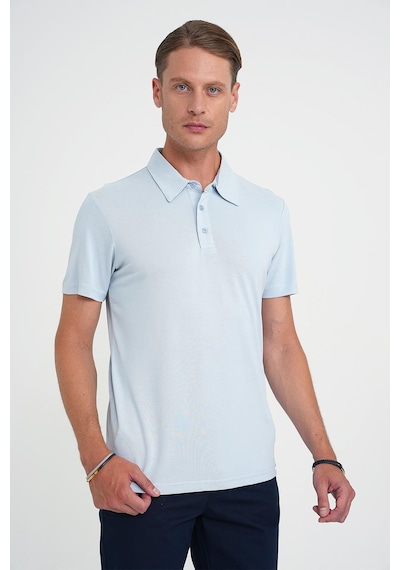 Efor Comfort Fit Polo Yaka Modal Karışım Kısa Kol Casual Mavi Tişört Ts 903 Mavi