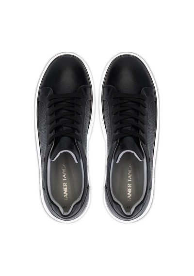 Tamer Tanca Erkek Hakiki Deri Siyah Sneakers & Spor Ayakkabı 1214 111 Erk Ayk Y26 Sıyah Dr