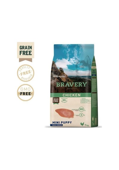 Bravery Chicken Tahılsız Tavuklu Küçük Irk Yavru Köpek Maması 7 KG