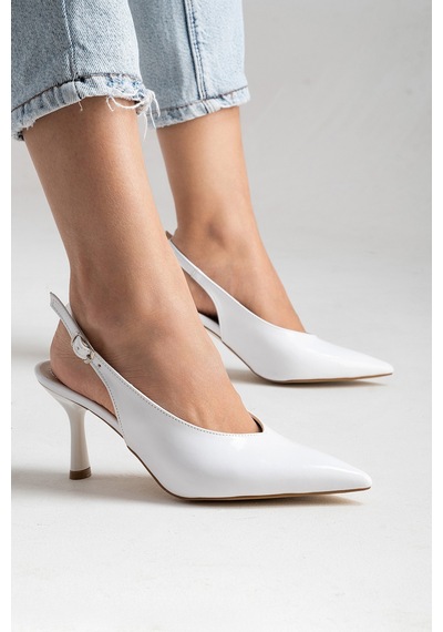 Esatsani Beyaz Rugan Arka Açık 9 Cm İnce Topuklu Özel Günler Davet Stiletto Kadın Ayakkabı Beyaz Rugan Esatsani Beyaz Rugan Arka Açık 9 Cm İnce Topuklu Özel Günler Davet Stiletto Kadın Ayakkabı Beyaz Rugan