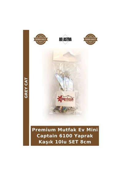 Premium Mutfak Ev Mini Captain 6100 Yaprak Kaşık 10lu Set 8cm Standart