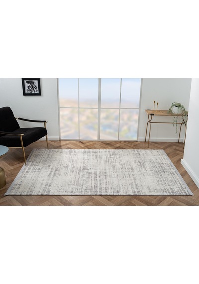 Scala Sc008g Gri Halı Modern Desenli Tozu Az Akrilik Salon Halısı Yatak Odası Mutfak Koridor
