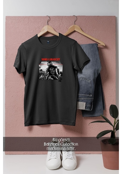 Oversize Sons Of Anarchy Series Tasarımlı Unisex T-shirt Siyah