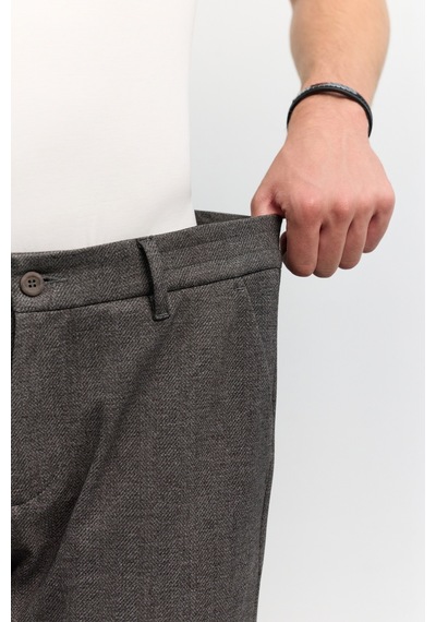 Avva Erkek Kahverengi Klasik Bel Yanı Lastikli Soft Touch Relaxed Fit Pantolon A62y3068 Kahve