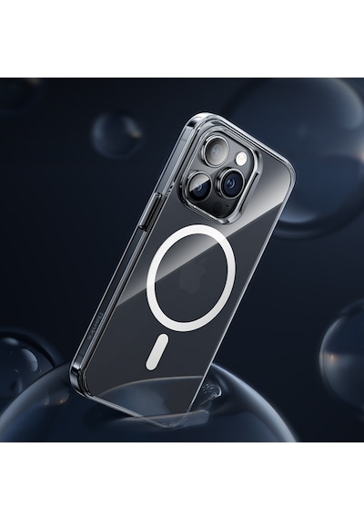 Apple Uyumlu iPhone 14 Pro Max Kılıf Wireless Şarj Destekli Benks Yeni Magnetik Crystal Şeffaf Pc Kapak