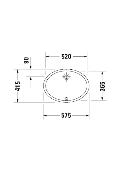 Duravit - Dune Tezgahaltı Hilton Lavabo Beyaz 52 Cm - 0481570000- Beyaz