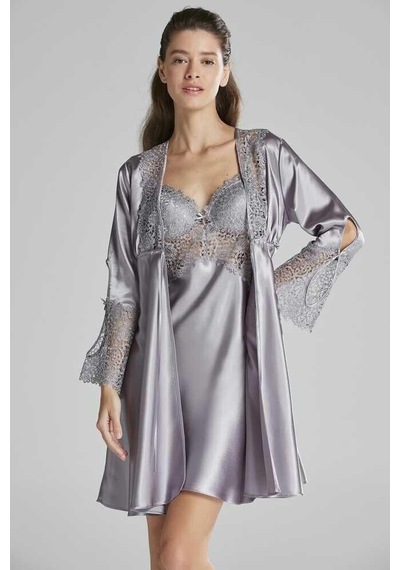 Pierre Cardin 6'lı Kaplı Midi Gecelik Sabahlık Set 6625 Royal Royal