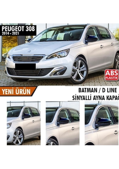 Peugeot 308 (2014 - 2022) Batman Yarasa Ayna Kapağı (piano Black)