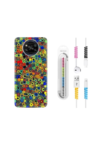 Xiaomi Poco X3 Kılıf +Kablo Koruyucu Nazar Boncukları 1746